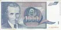 Yugoslavia 1000 Dinara - Nikola Tesla - Arms - 1991