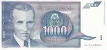 Yugoslavia 1000 Dinara - Nikola Tesla -1991 - Serial AL - P.110