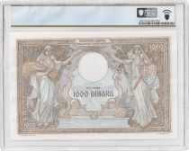 Yugoslavia 1000 Dinara 1931 - Queen Marie - PCGS 63
