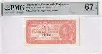Yugoslavia 20 Dinara Soldier - 1944 - PMG 67 EPQ