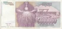 Yugoslavia 5 000 000 Dinara - Nikola Tesla - Arms - 1993