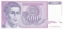 Yugoslavia 500 Dinara - Young man - 1992 - Serial AA - P.113