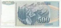 Yugoslavia 500 Dinara - Young man - Arms - 1990