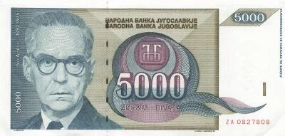 Yugoslavia 5000 Dinara - 1992 - Replacement - P.115