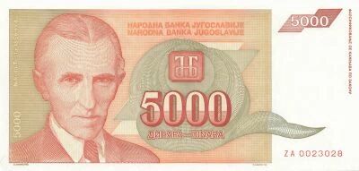 Yugoslavia 5000 Dinara - 1993 - Replacement - P.128