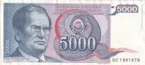 Yugoslavia 5000 Dinara J. B. Tito - Jajce Village in Bosnia 1985 - Serial DC