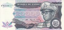 Zaïre 20000 Zaire - Président Sese Seko Mobutu - Banque du Zaïre - 1991