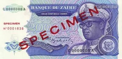 Zaire 200000 Zaire Pdt Mobutu - Civil building - 1992