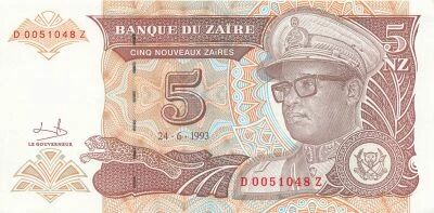 Zaire 5 Nouveaux Za�res - Mobutu - 24-06-1993 - P.53a
