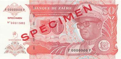 Zaire 50 New Zaires - 15-02-1994 - Specimen - P.59