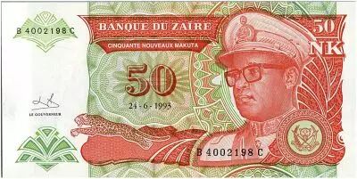 Za�re 50 Nvx Makuta, Pdt Mobutu - P�che traditionnelle - 1993