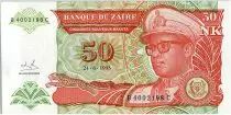 Zaire 50 Nvx Makuta, Pdt Mobutu - Traditional Fishing - 1993