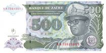 Zaïre 500 Nvx Zaires Zaires, Pdt Mobutu - Banque du Zaïre - 1994