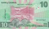 Zambia 10 Kwacha - Kabwelume Falls  - 2024 - Serial AC or AE