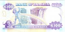 Zambia 100 Kwacha Pdt Kaunda - Victoria falls - 1991