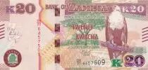 Zambia 20 Kwacha - Eagle - Black Lechwe - 2020 - Serial DX.20 - P.NEW
