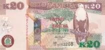 Zambia 20 Kwacha Eagle - Black Lechwe - 2014