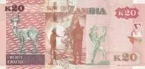 Zambia 20 Kwacha Eagle - Black Lechwe - 2014
