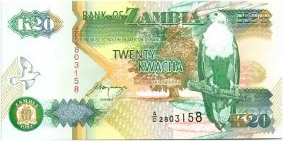 Zambia 20 Kwacha Eagle - Gouv. Building 1992