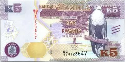 Zambia 5 Kwacha Eagle - Lion 2015