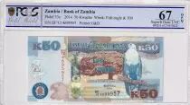Zambia 50 Kwacha Eagle - Leopard - 2014 - PCGS 67 OPQ