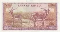 Zambia 50 Ngwee Pdt Kaunda - Antelopes  - 1969 - P.9b - AU