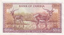 Zambia 50 Ngwee Pdt Kaunda - Antelopes  - 1969 - P.9b - AU