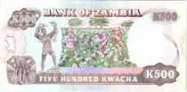 Zambia 500 Kwacha Pdt Kaunda - Cotton ND - 1991