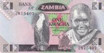 Zambie 1 Kwacha - Pr&eacute;sident K. Kaunda - Banque - ND (1980-1988) - S&eacute;rie A/76