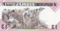 Zambie 1 Kwacha - Pr&eacute;sident K. Kaunda - Banque - ND (1980-1988) - S&eacute;rie A/76
