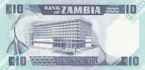 Zambie 10 Kwacha - Pres K. Kaunda - Banque - ND (1986-1988) - Série D.124 - P.26e
