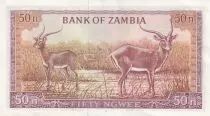 Zambie 50 Ngwee Pdt Kaunda - Antilopes  - 1969 - P.9b - SPL