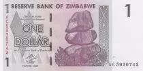 Zimbabue 1 Dollar Buffalo - Waterfall - 2008
