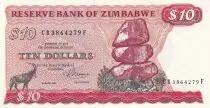 Zimbabue 10 Dollars  - Chiremba - Oryx - 1983 - P.3d