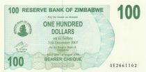 Zimbabwe 100 Dollar Montagne - 2006
