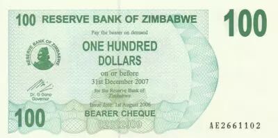 Zimbabwe 100 Dollar Mountain - 2006