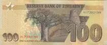 Zimbabwe 100 Dollars - Chiremba - Arbre, ruines - 2023 - Série AL