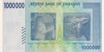 Zimbabwe 1000000 Dollars - Chiremba - Buffalo - 2008 - Serial AA - P.77