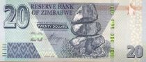 Zimbabwe 20 Dollars - Chiremba - Eléphant, cascade - 2021 - P.NEW