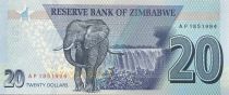 Zimbabwe 20 Dollars - Chiremba - Elephant, fall - 2021 - P.NEW