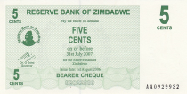 Zimbabwe 5 Cents - Chiremba - Green - Face value - 2006
