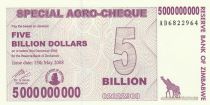 Zimbabwe 5 Millard de $ de $, Girafes, Silo