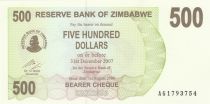 Zimbabwe 500 Dollar Barrage, poisson tigre - 2006