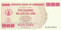 Zimbabwe 500 Million de $ de $, Fish, dam - 2008
