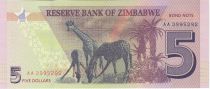 Zimbabwe Zimbabwe 5 Dollars Rochers - Girafes 2016